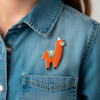Brown Llama Brooch Pin