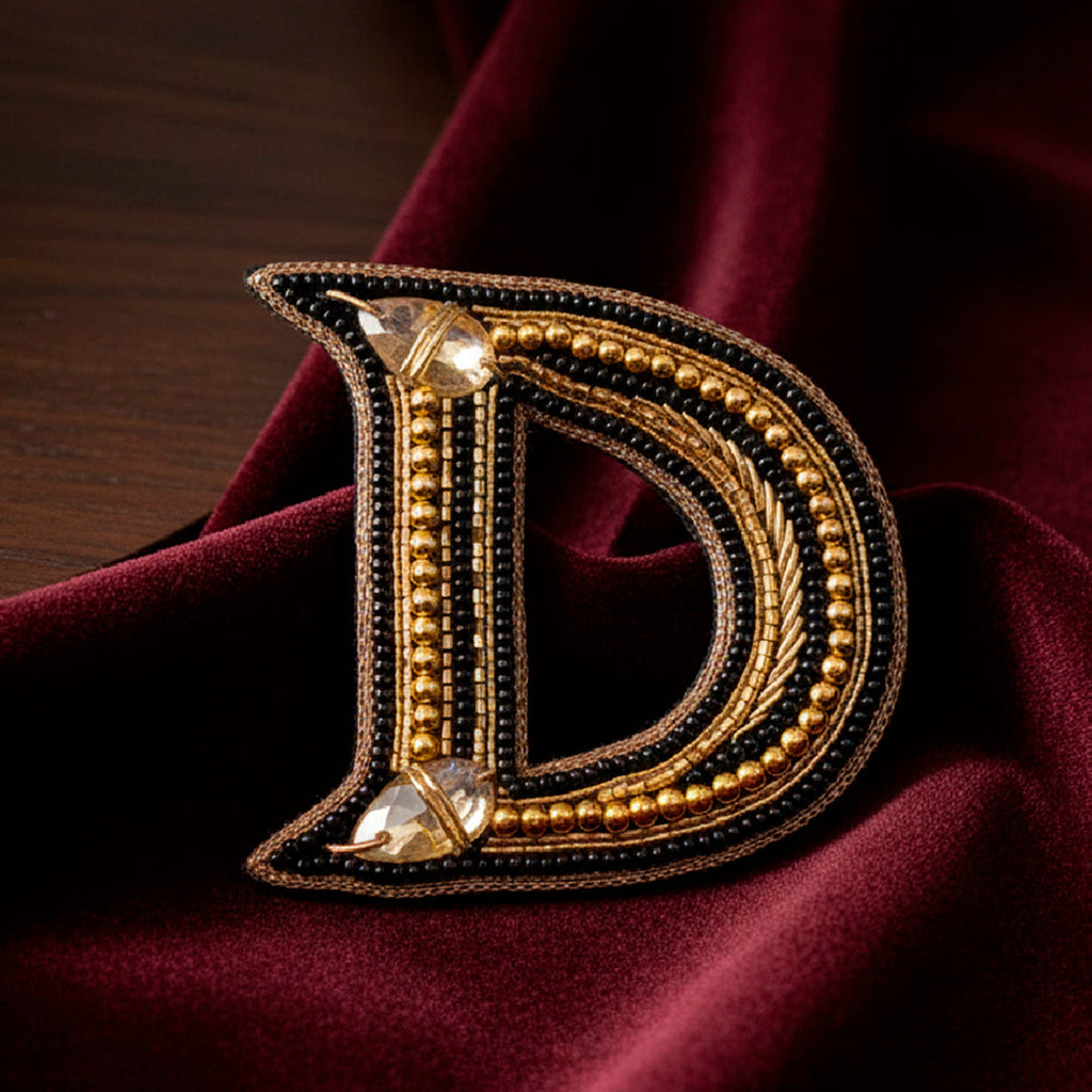 D Black Gold Brooch