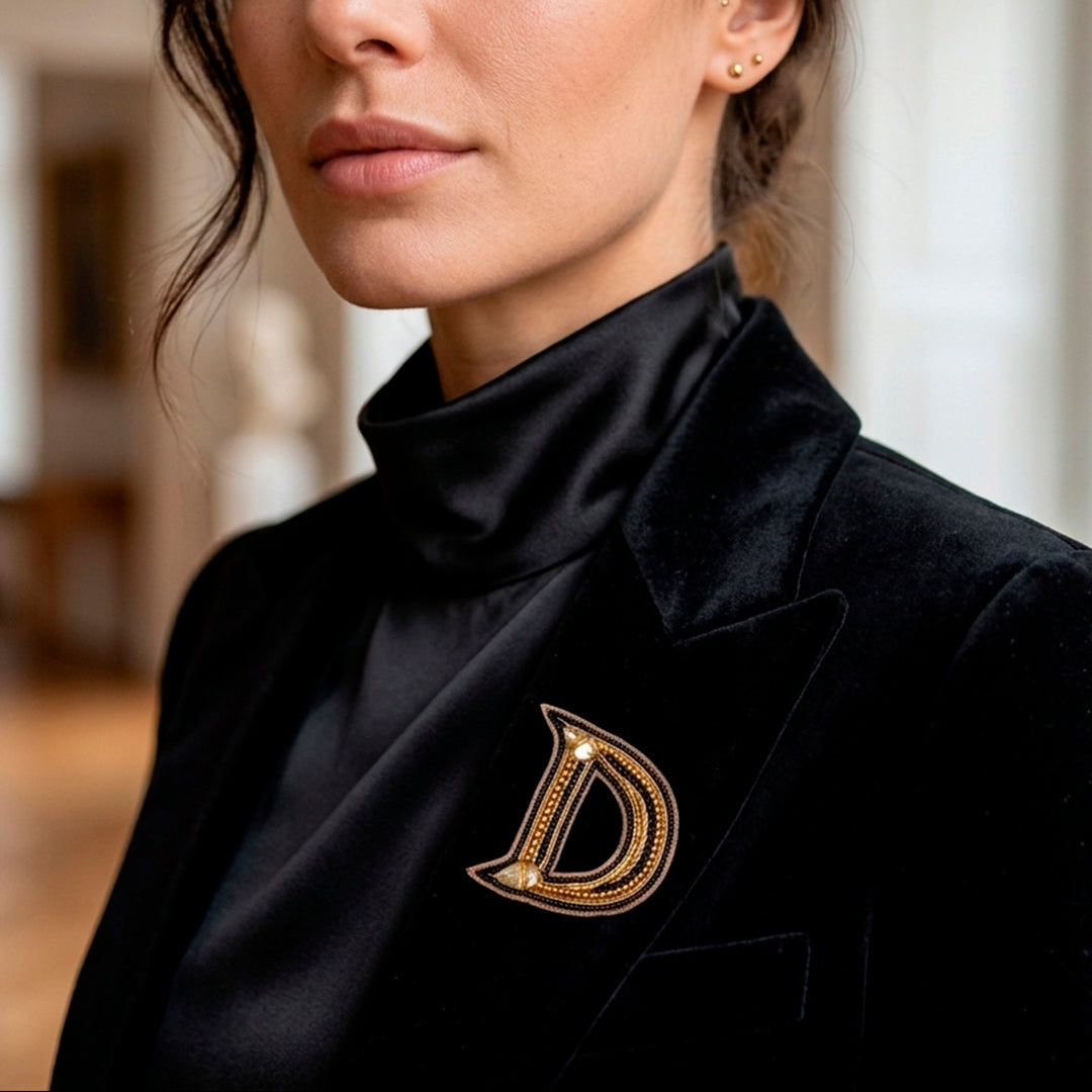 D Black Gold Brooch