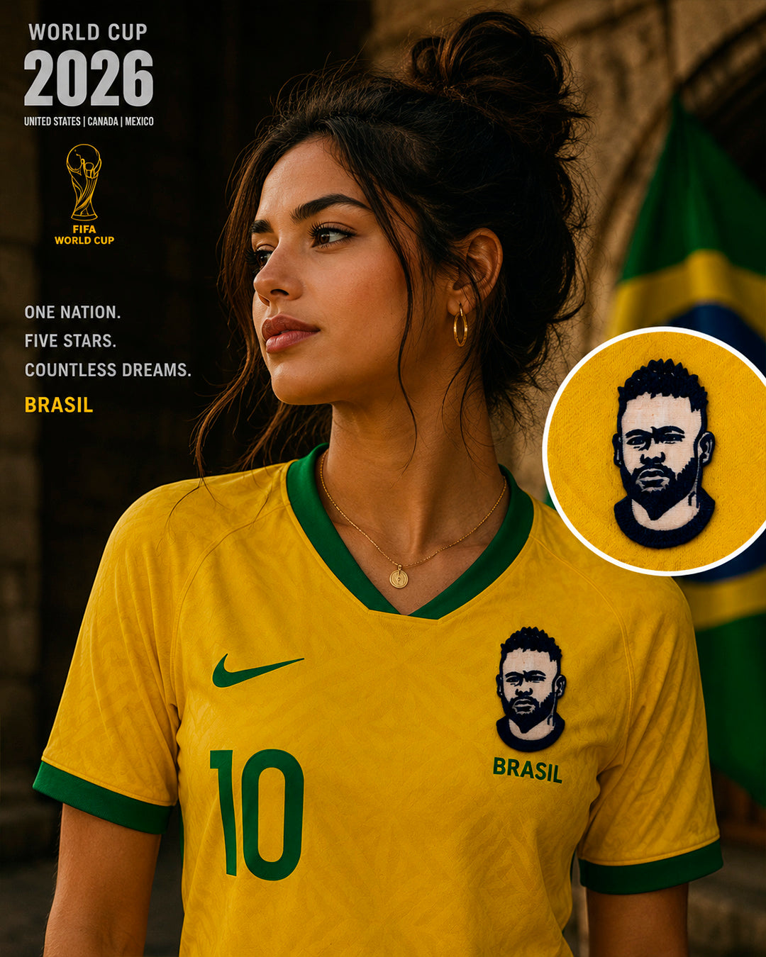 Jr. Neymar Brooch