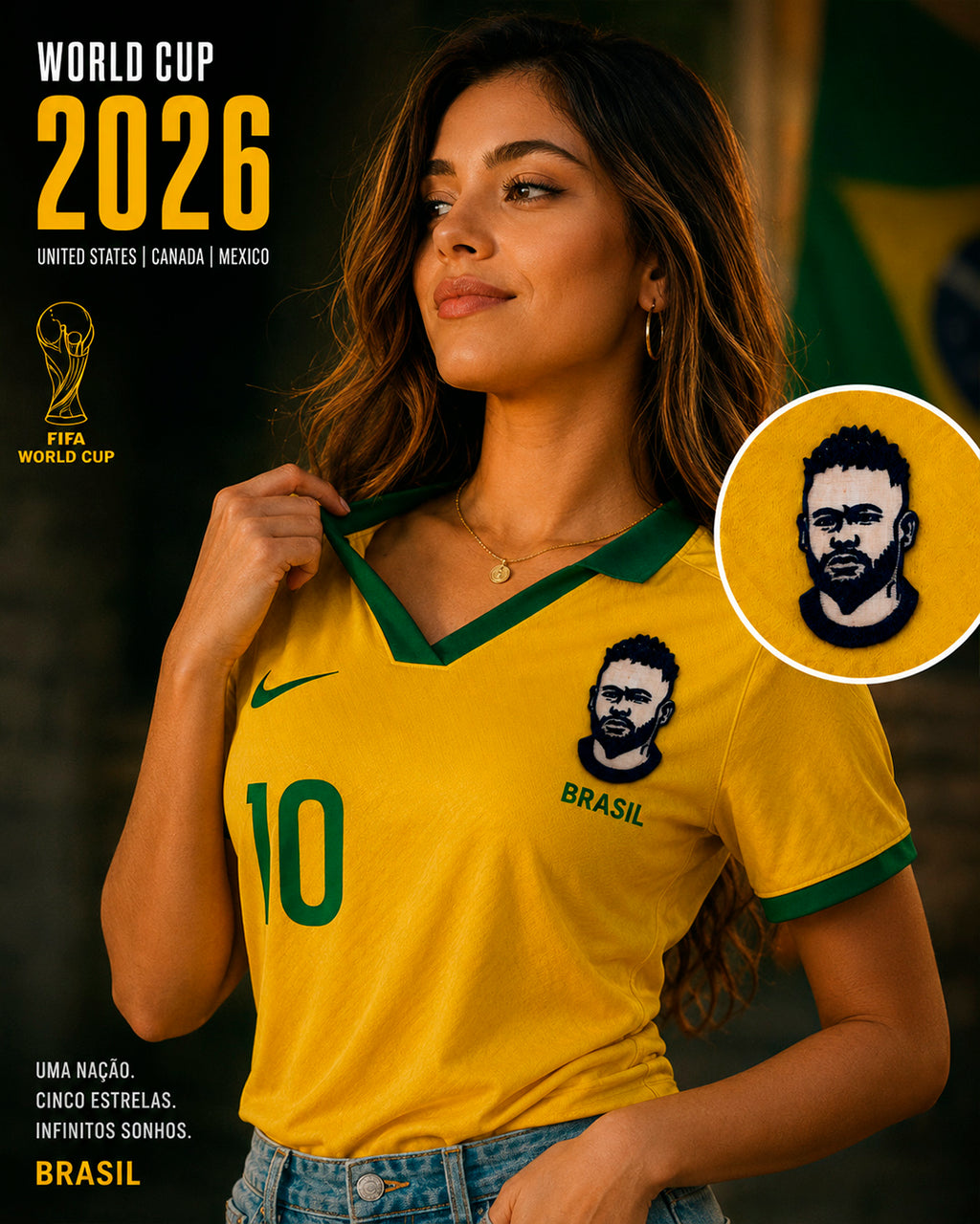 Jr. Neymar Brooch