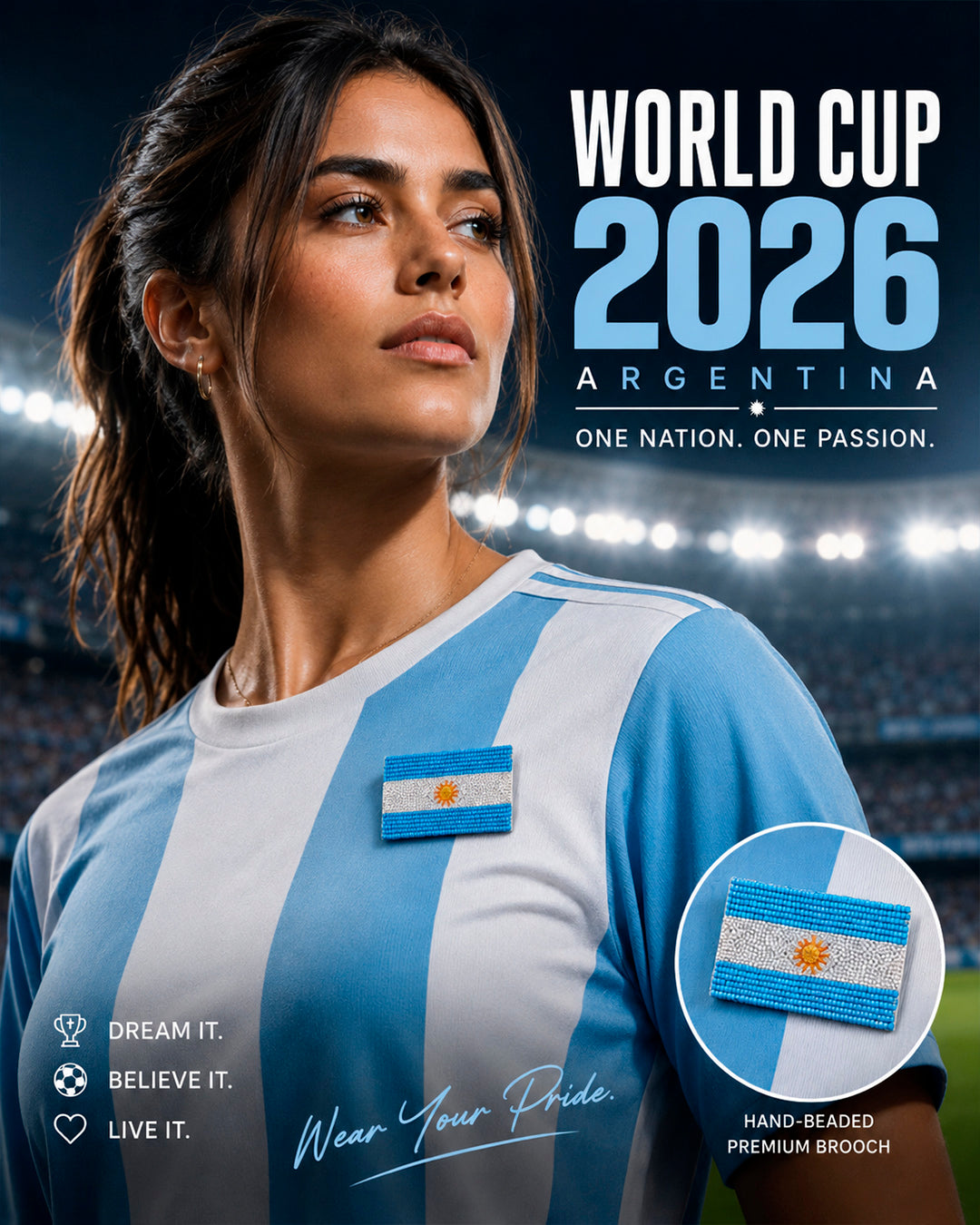 Argentina Flag Brooch