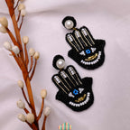 Black Hamsa Earring