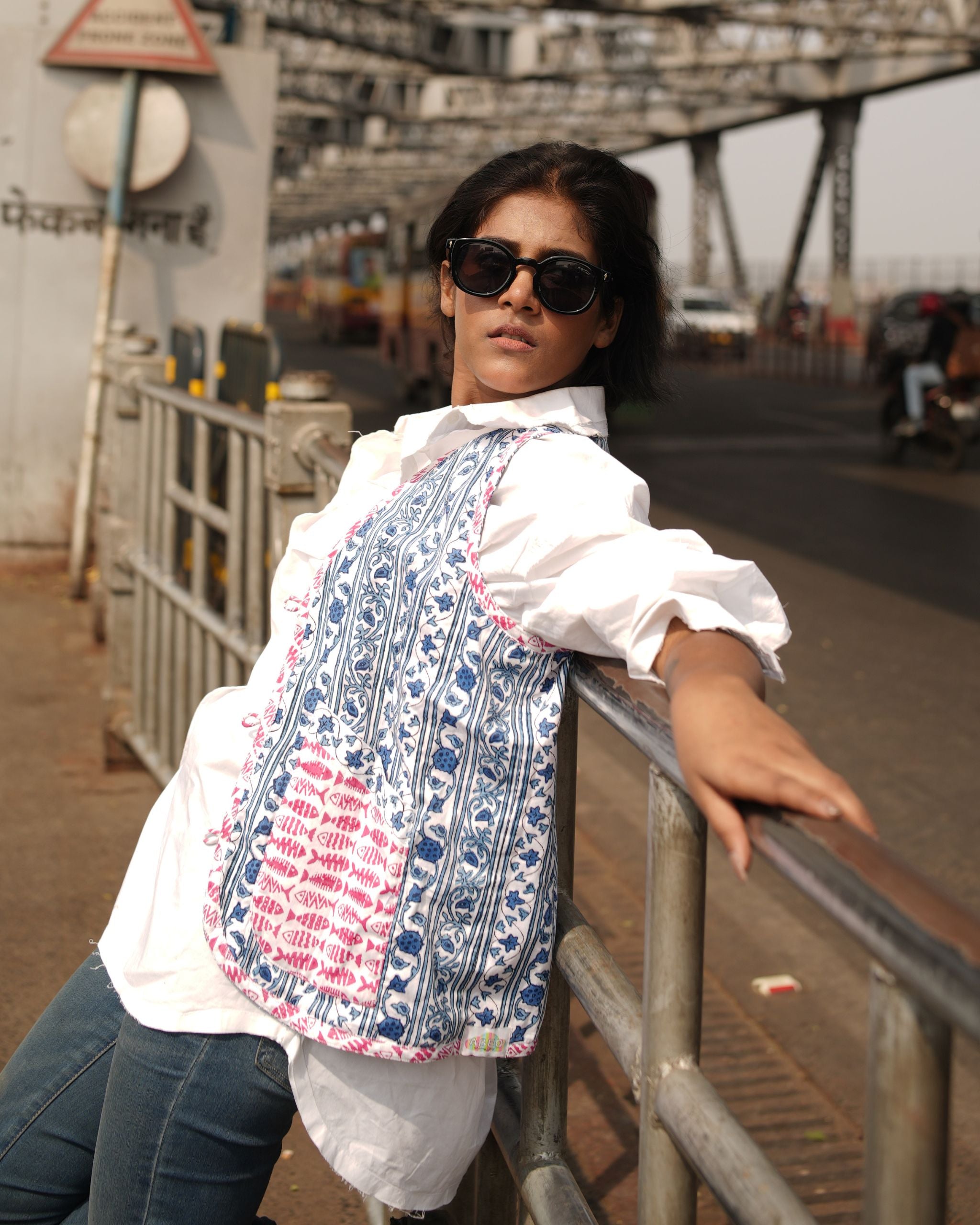 Red And Blue Reversible Cotton Jacket