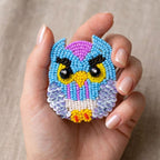 Blue Owl Brooch