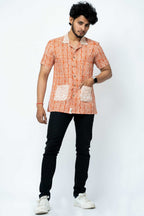Coral Colour Smart Casual Cotton  Shirt