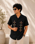 Kutch Motif Black Embroidered Half Shirt