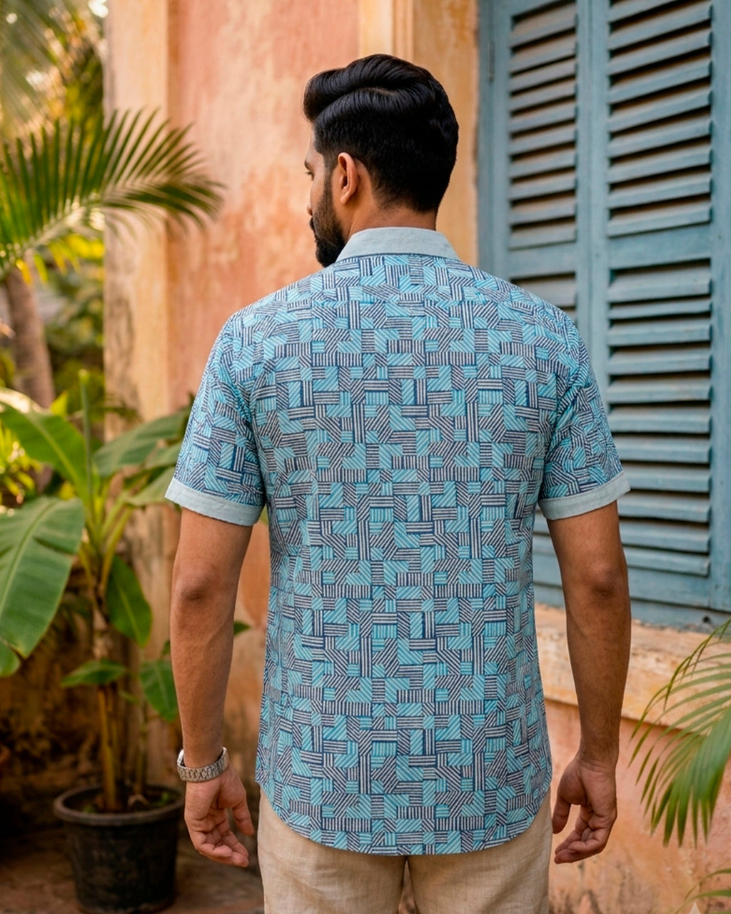 Underwater World Embroidered Half Shirt