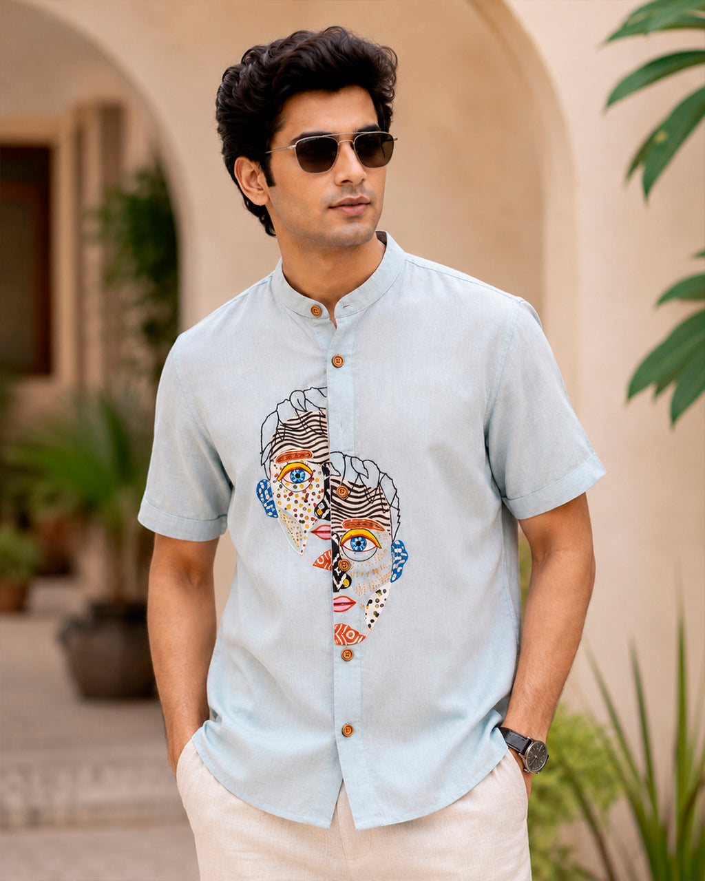 Obsession Embroidered Half Shirt
