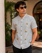 Kolkata Yellow Taxi Embroidered Half Shirt