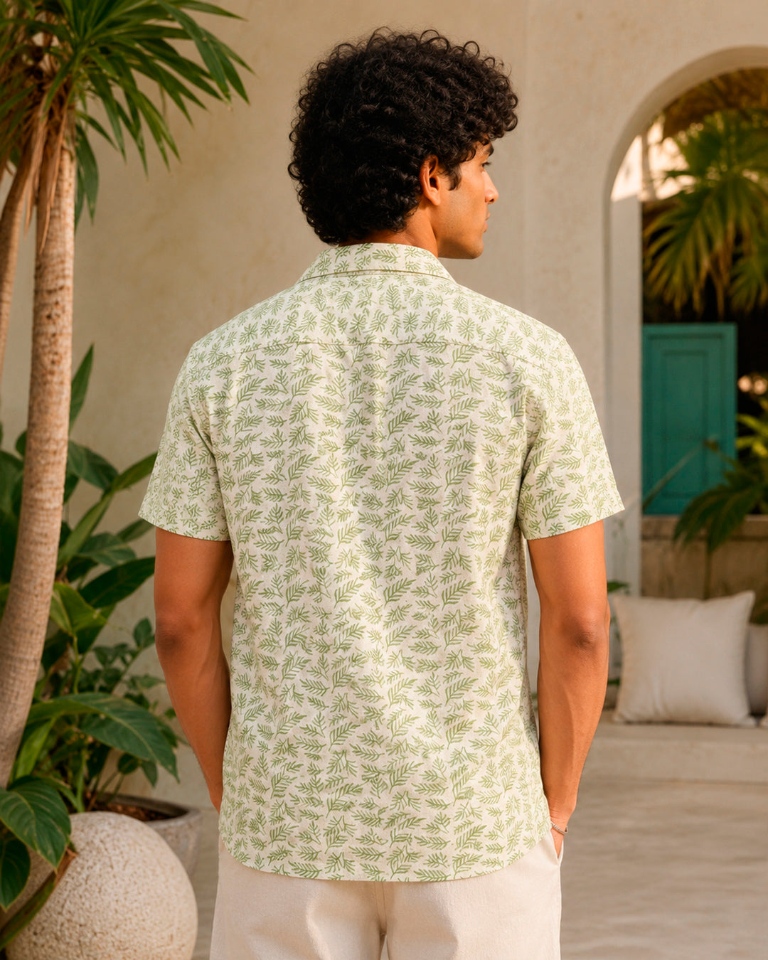 Bengal Tiger Embroidered Half Shirt