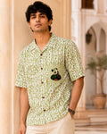Bamboo Printed Panda Bear Embroidered Half Shirt
