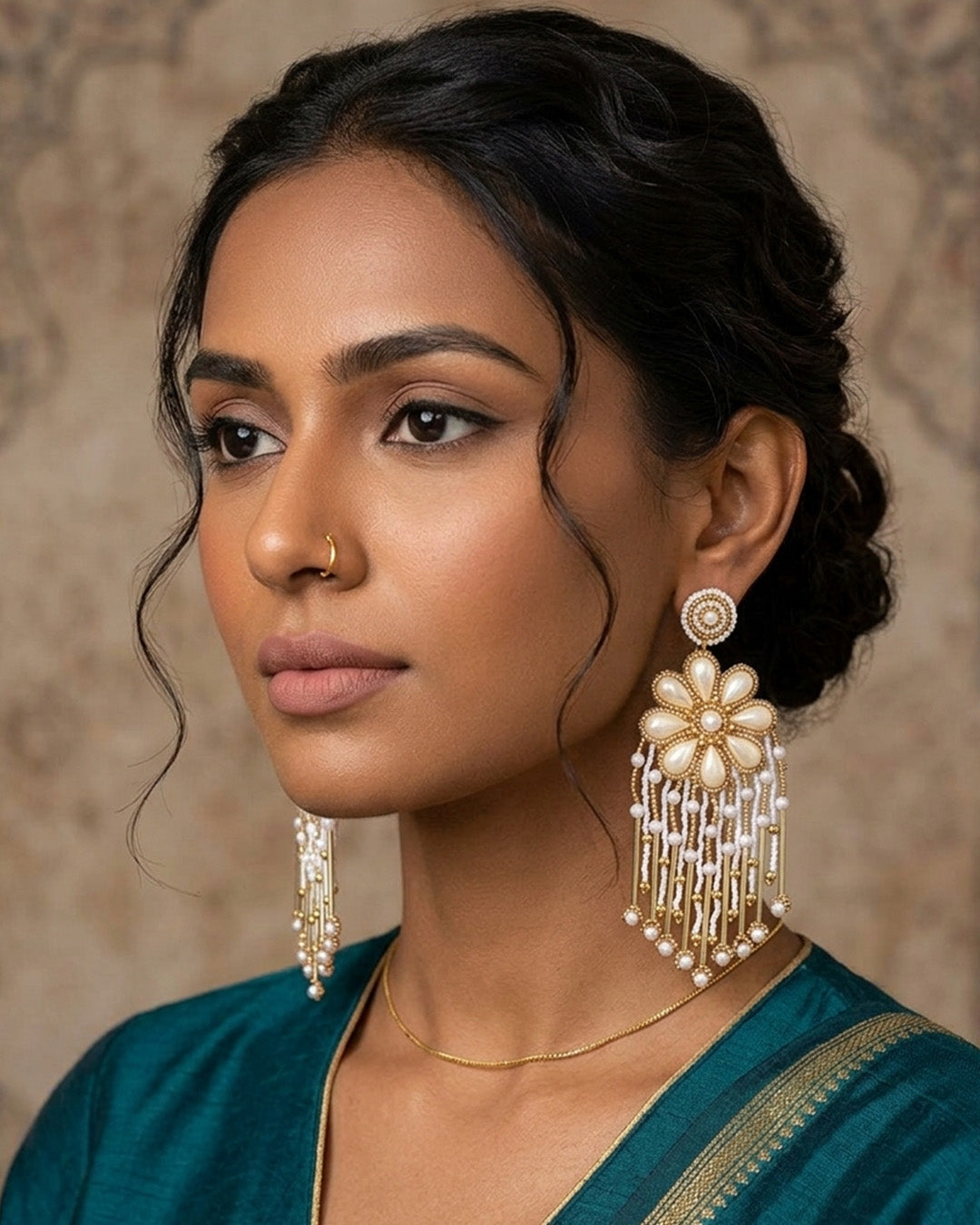 White Zinnia Earring