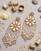 White Zinnia Earring