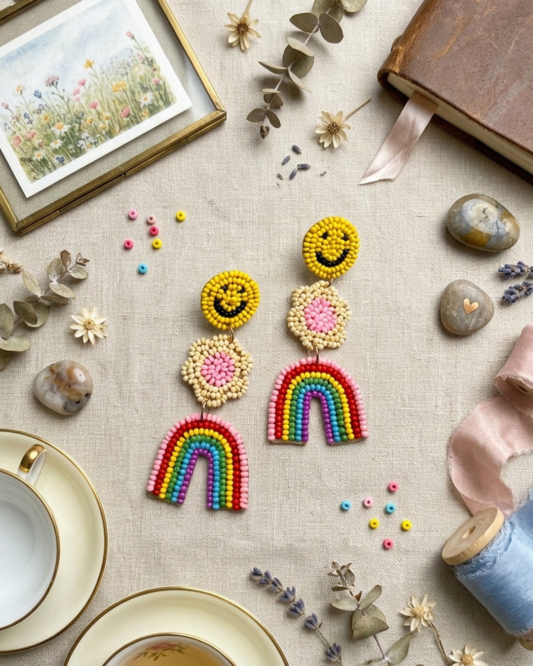 Smiley Rainbow Earring