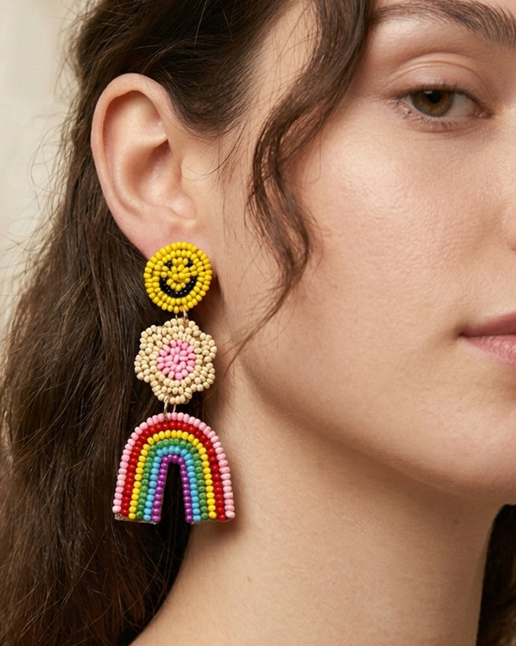 Smiley Rainbow Earring