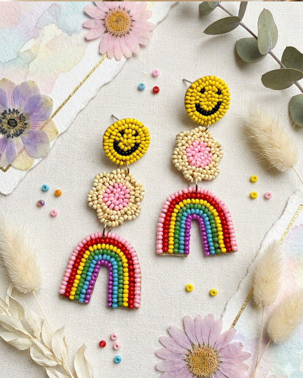 Smiley Rainbow Earring