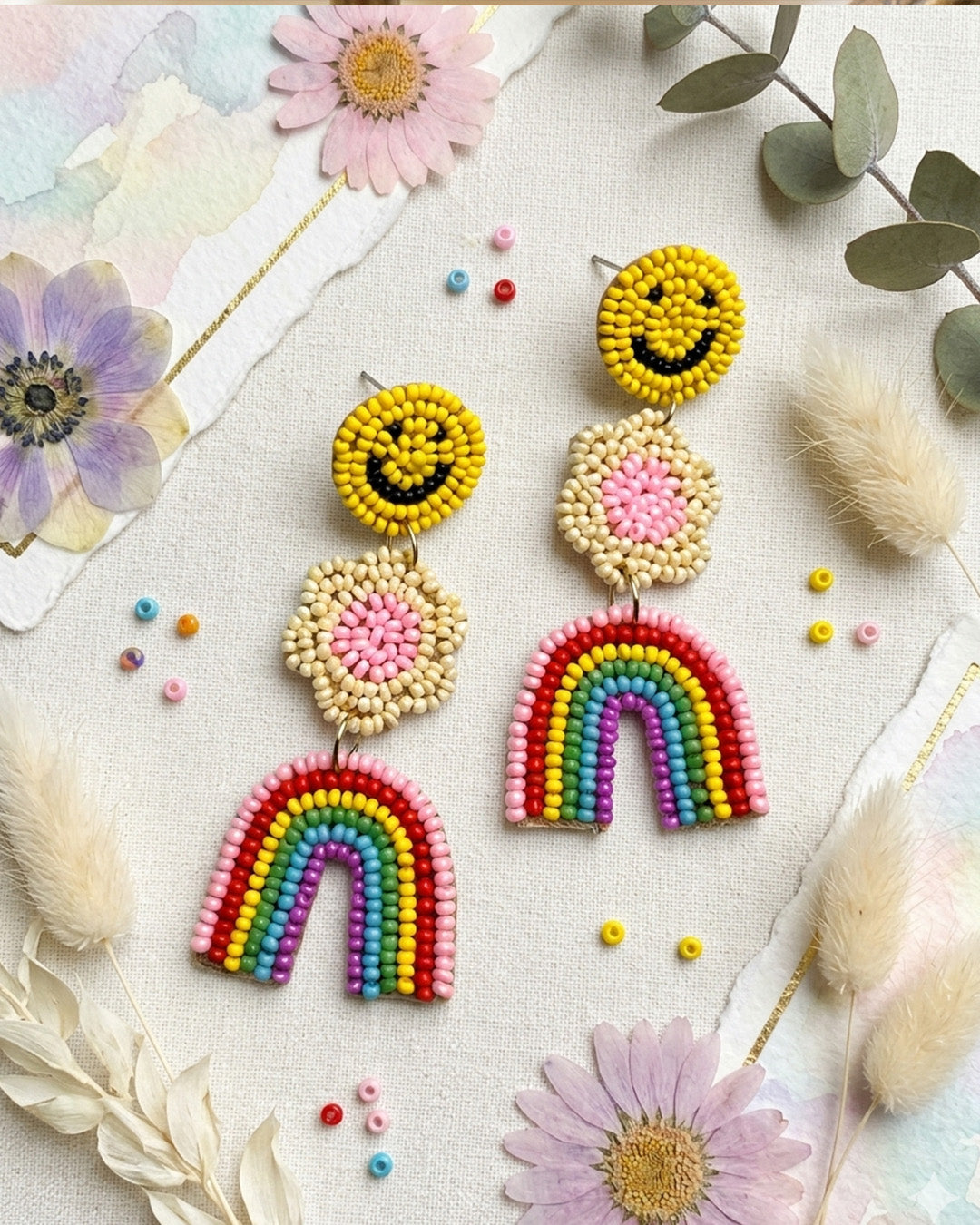 Smiley Rainbow Earring