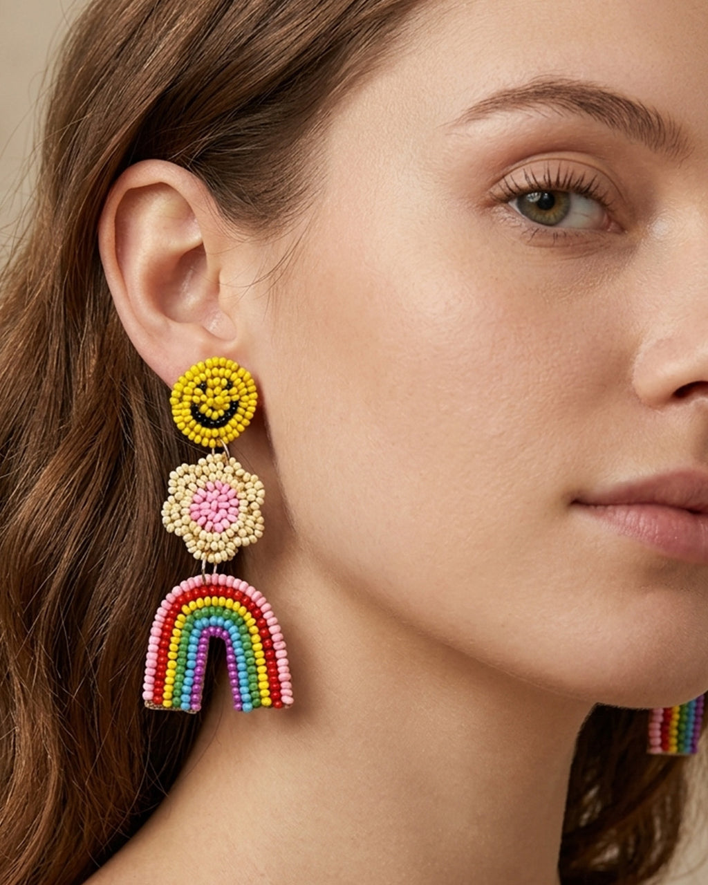 Smiley Rainbow Earring