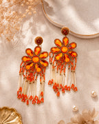 Orange Zinnia Earring