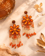 Orange Zinnia Earring