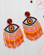Evil Eye Orange Earring