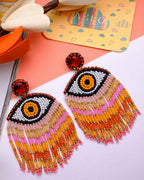 Evil Eye Orange Earring