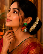 Dhak Earrings (Green Accent)