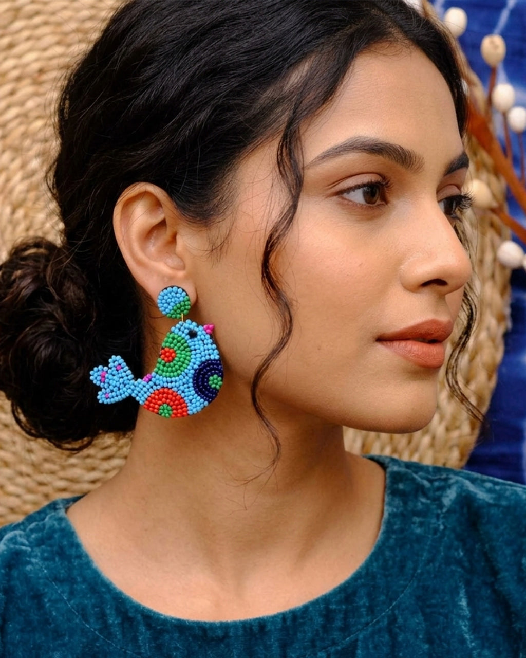 Blue Bird Earring