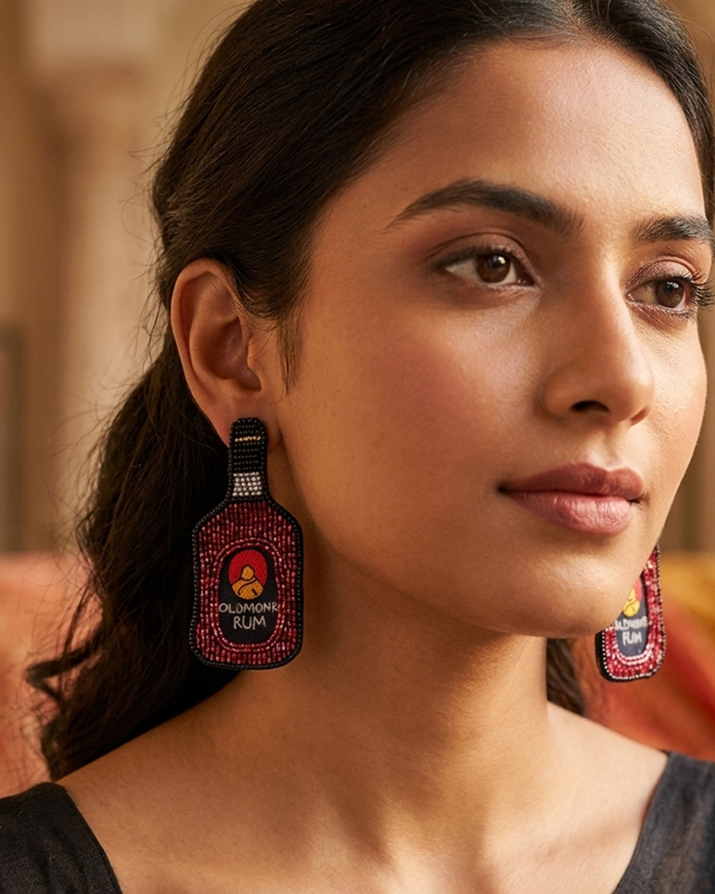 Old Monk Rum Earring