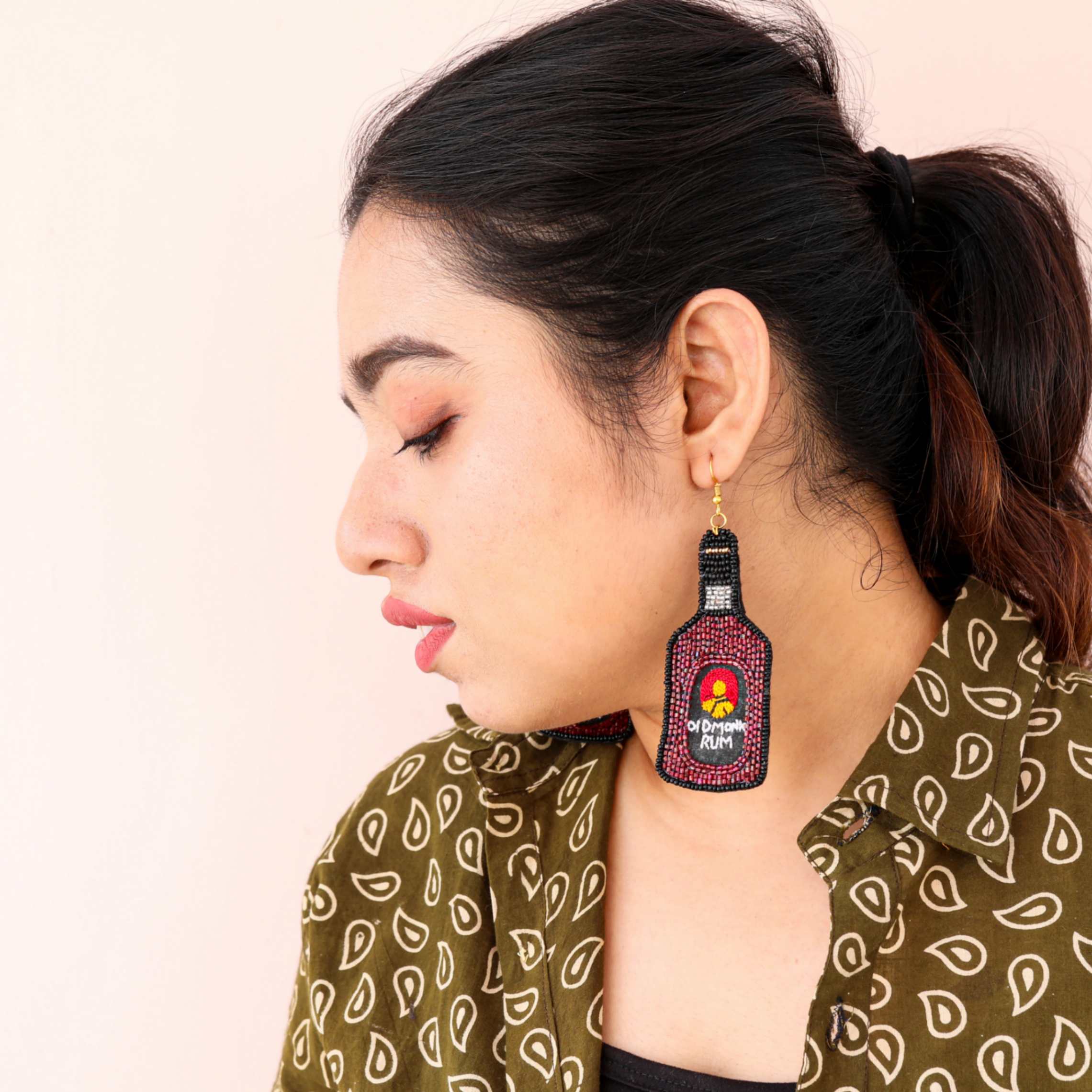 Old Monk Rum Earring