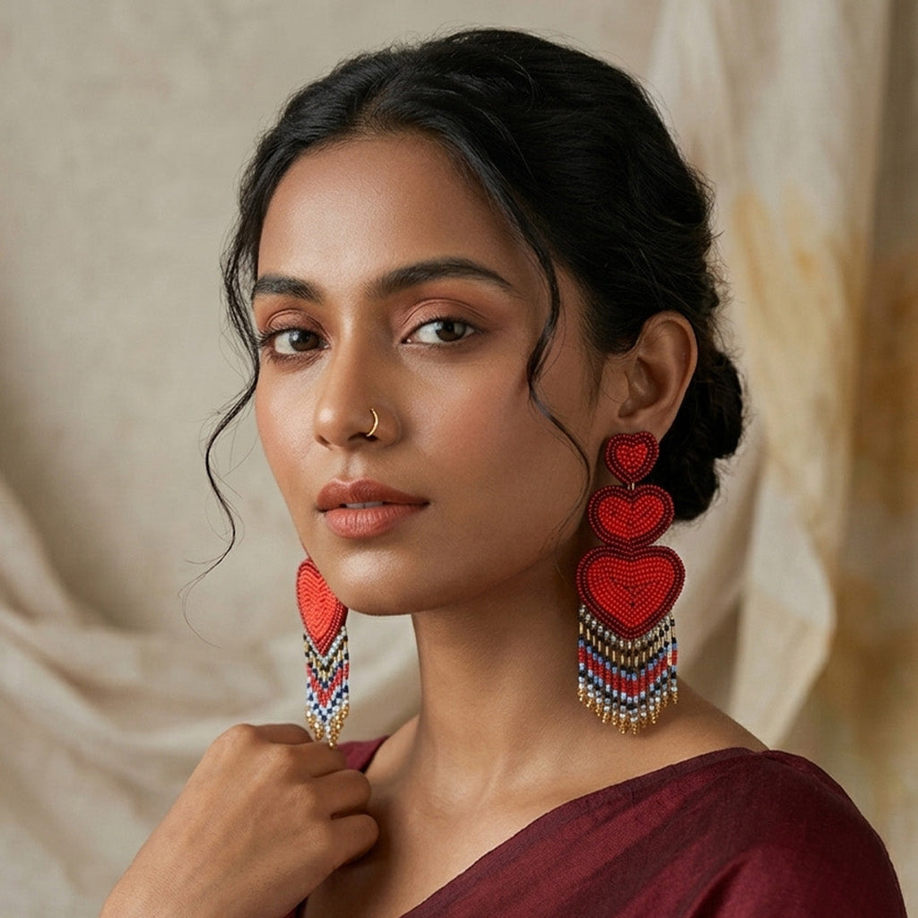 Dilwali Valentine Bead Earring