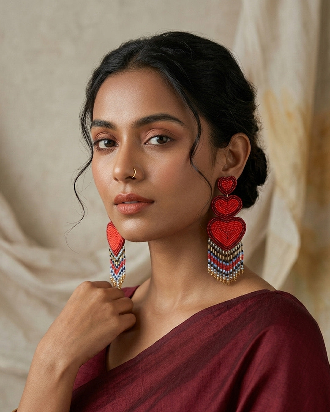 Dilwali Valentine Bead Earring