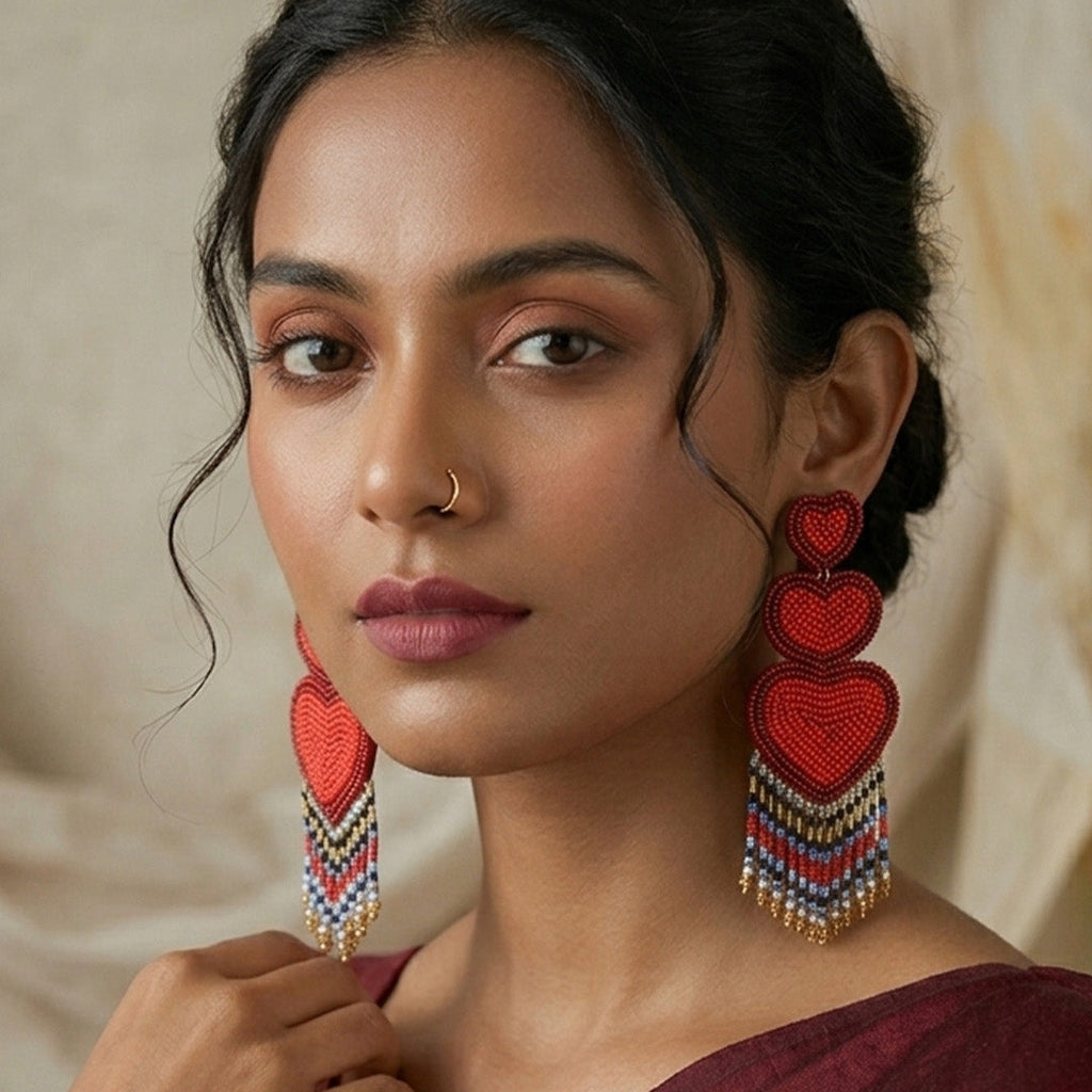 Dilwali Valentine Bead Earring