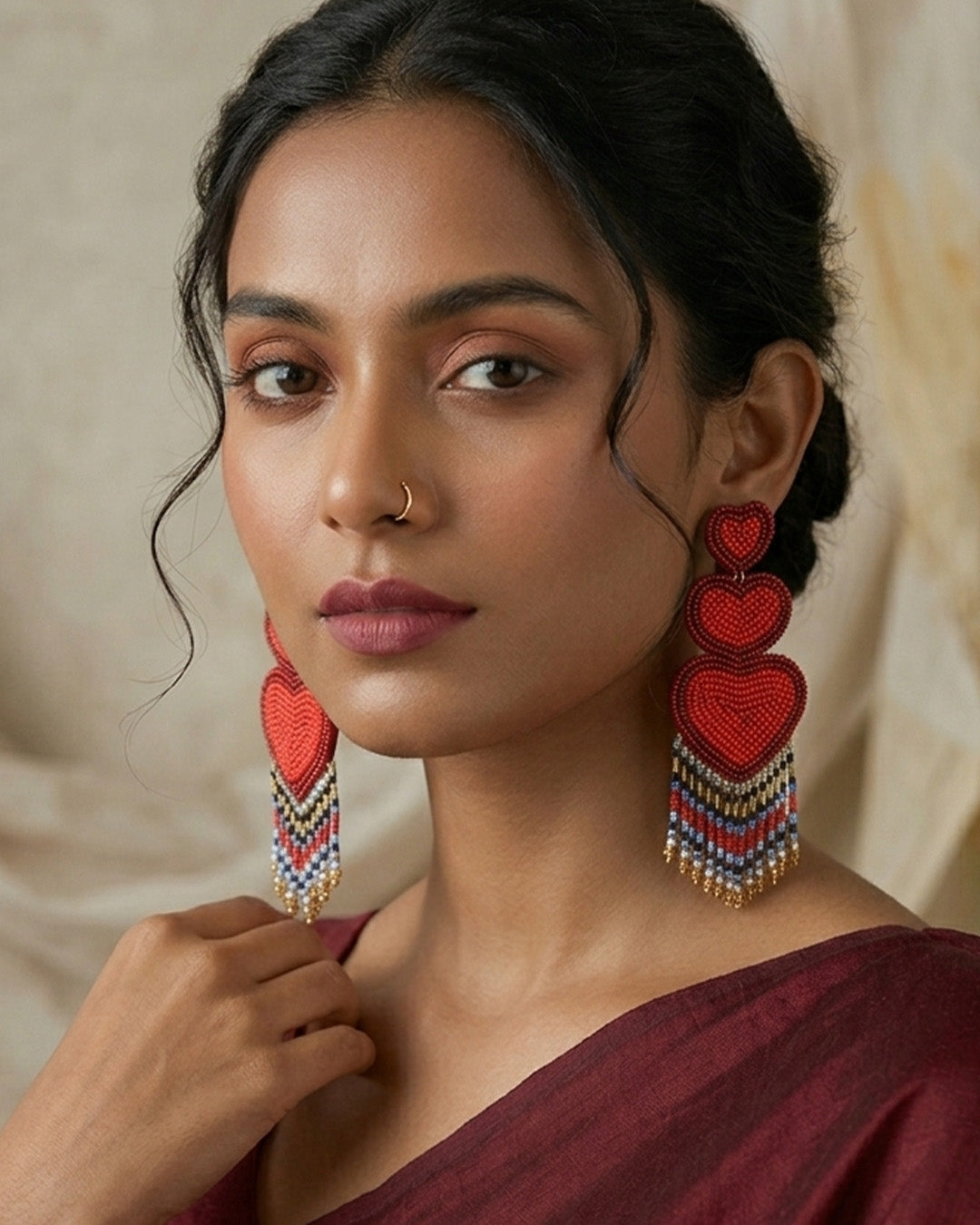 Dilwali Valentine Bead Earring