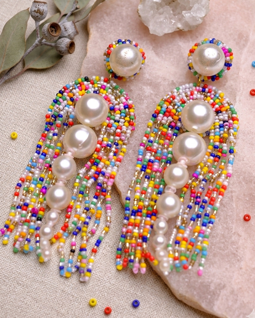 Pearl Drop Latkan (Multi) Earring