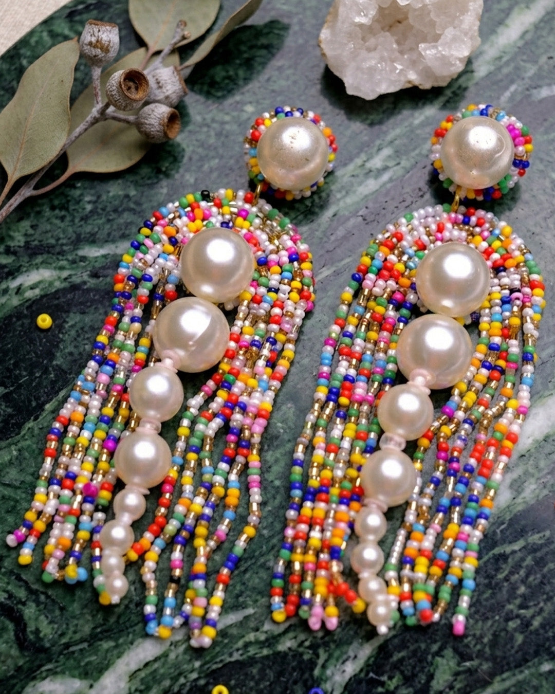Pearl Drop Latkan (Multi) Earring