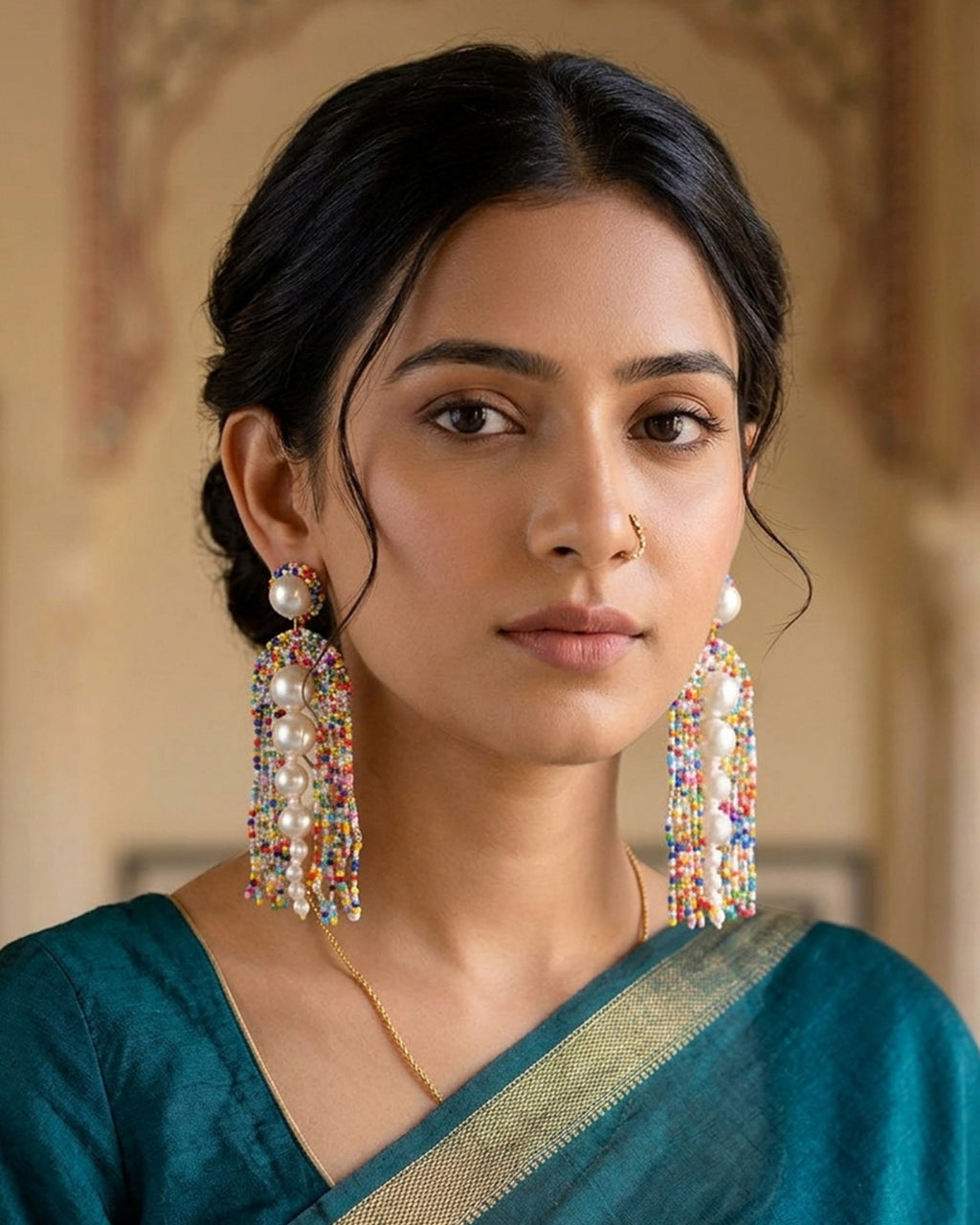Pearl Drop Latkan (Multi) Earring