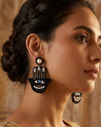 Black Hamsa Earring