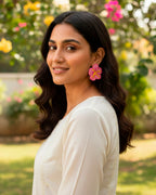 Pink Hibiscus Earring