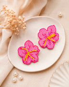 Pink Hibiscus Earring