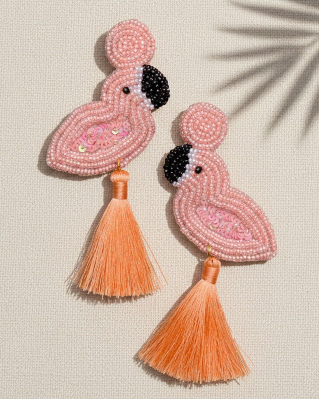 Peach Flamingo Bead Earring