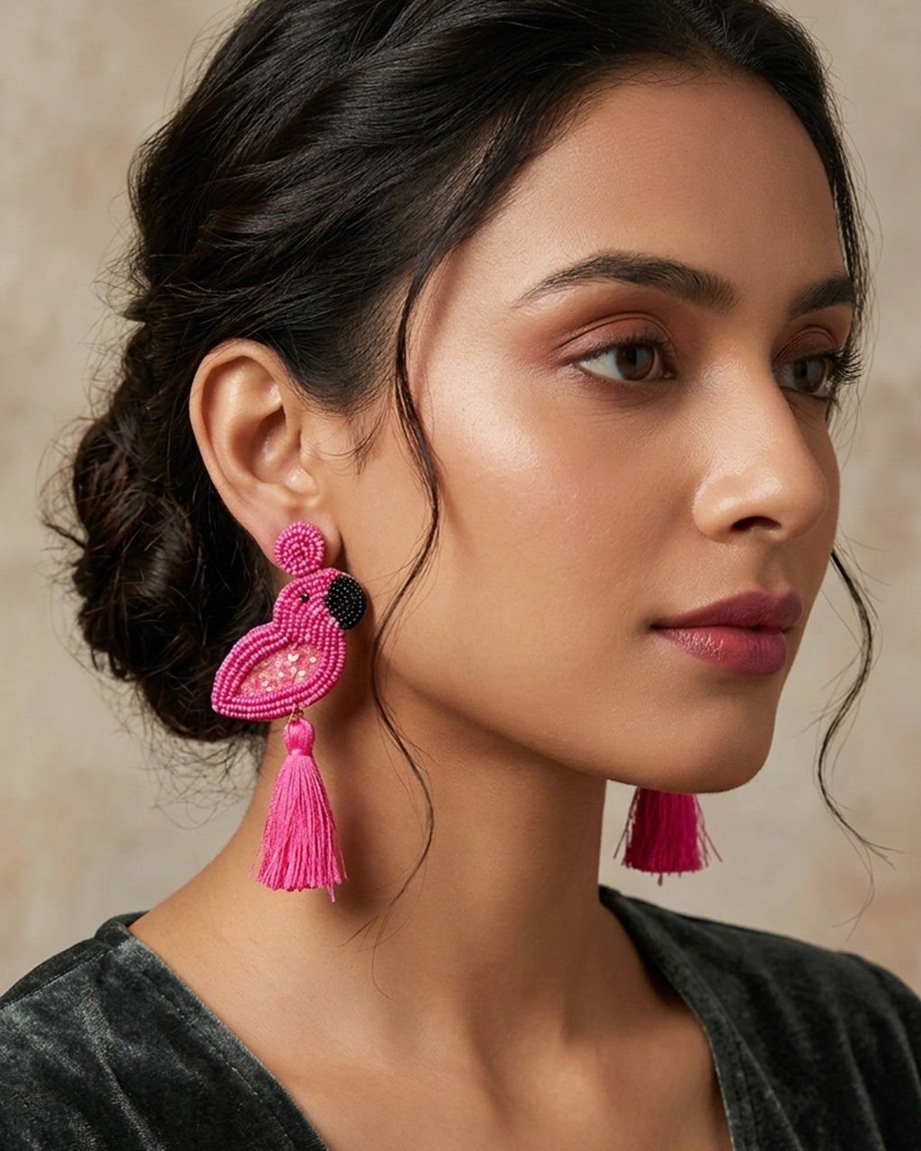 Rani Flamingo Bead Earring