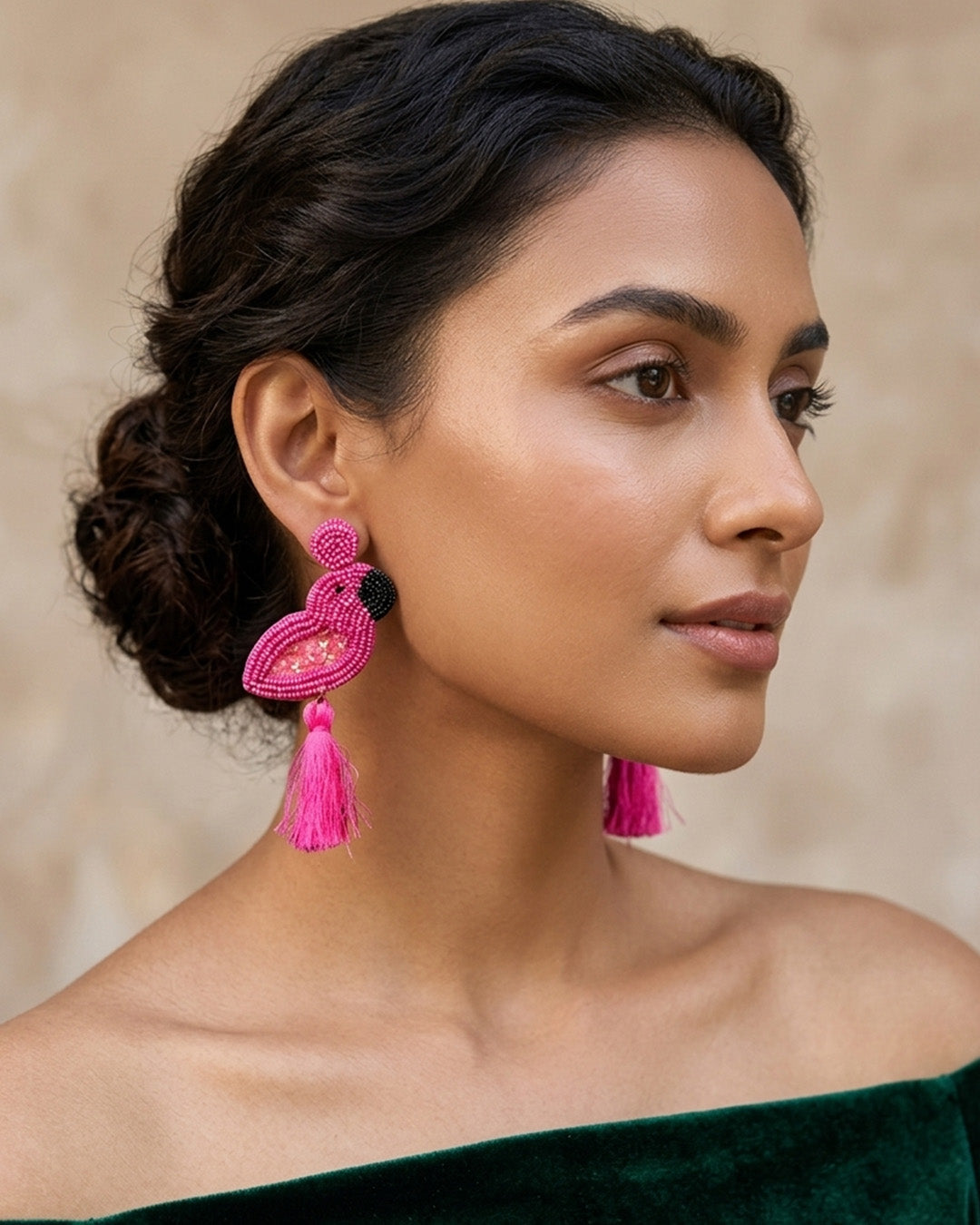 Rani Flamingo Bead Earring