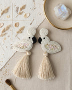 White Flamingo Bead Earring