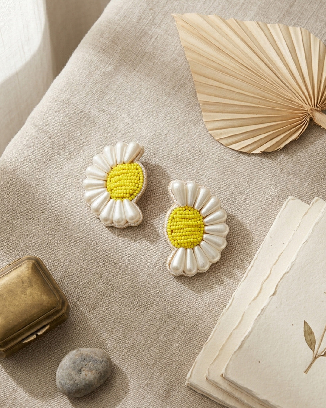 Big Half Daisy Stud Earring