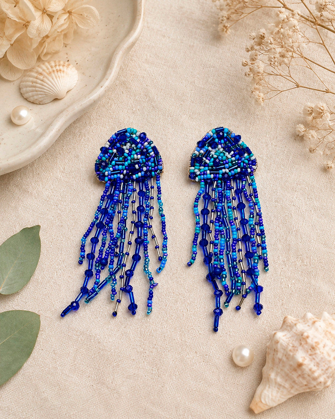 Blue Jelly Fish Earring