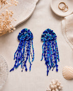 Blue Jelly Fish Earring