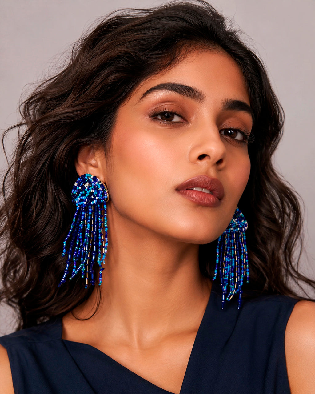 Blue Jelly Fish Earring