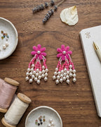 Floral Pearl Drop Earring